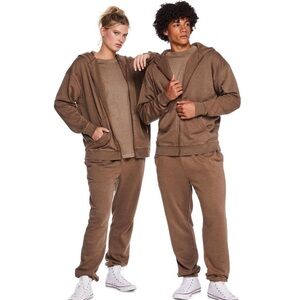 No Boundaries Men's Brown Fleece Hoodie & Sweatpants Set